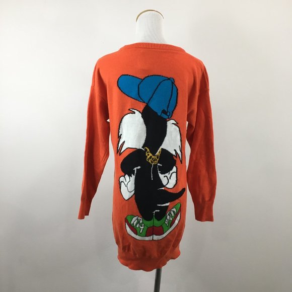 MOSCHINO Couture Milano Sylvester The Cat Looney Tunes Virgin Wool Sweater Dress - Picture 8 of 10